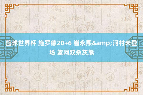 篮球世界杯 施罗德20+6 崔永熙&河村未登场 篮网双杀灰熊