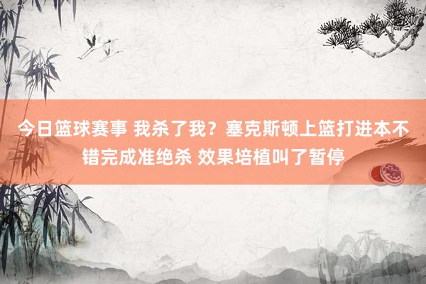 今日篮球赛事 我杀了我？塞克斯顿上篮打进本不错完成准绝杀 效果培植叫了暂停