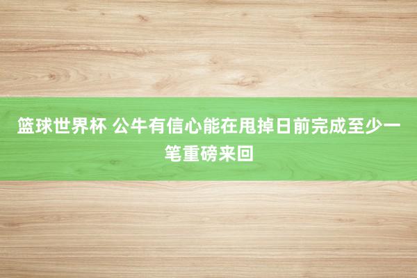 篮球世界杯 公牛有信心能在甩掉日前完成至少一笔重磅来回