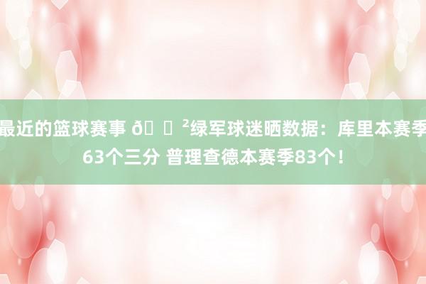 最近的篮球赛事 😲绿军球迷晒数据：库里本赛季63个三分 普理查德本赛季83个！