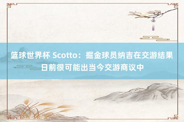 篮球世界杯 Scotto：掘金球员纳吉在交游结果日前很可能出当今交游商议中