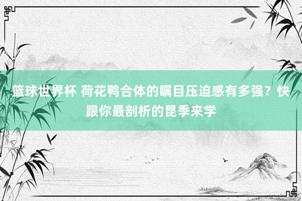 篮球世界杯 荷花鸭合体的瞩目压迫感有多强？快跟你最剖析的昆季来学